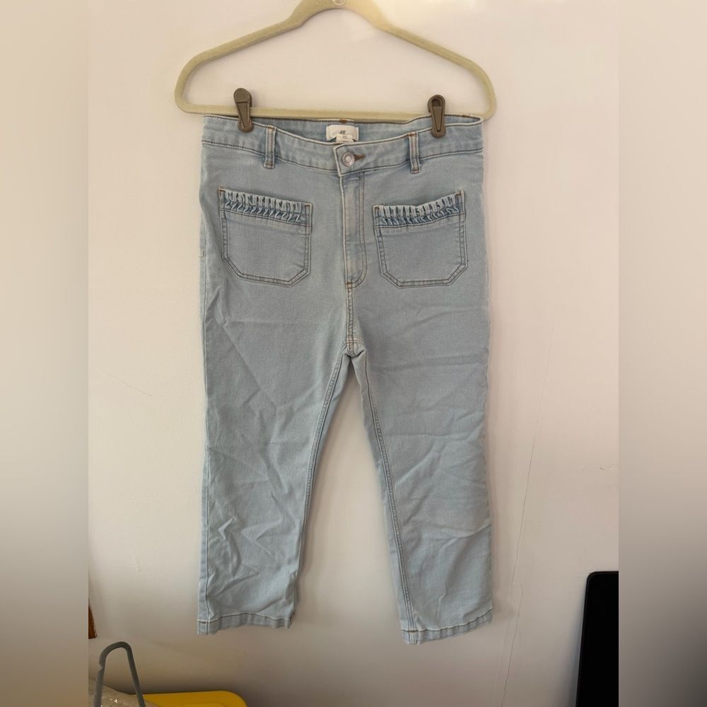H&M Sky Blue Cropped Jeans for Women